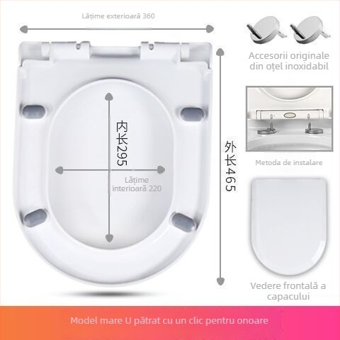 Capac de toaletă, tip UVO, îngroșat, închidere moale (din plastic, certificat CE)