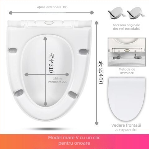 Capac de toaletă, tip UVO, îngroșat, închidere moale (din plastic, certificat CE)