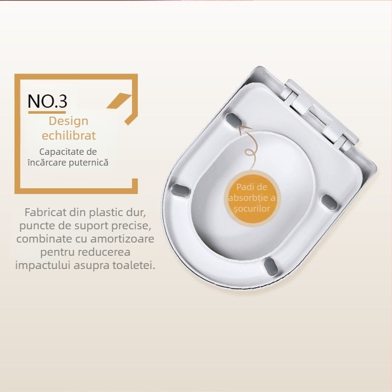 Capac de toaletă, tip UVO, îngroșat, închidere moale (din plastic, certificat CE)