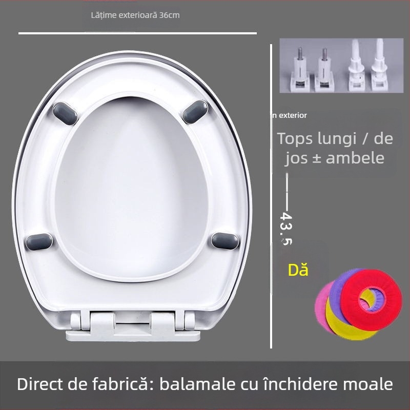 Capac de toaletă, tip UVO, îngroșat, închidere moale (din plastic, certificat CE)