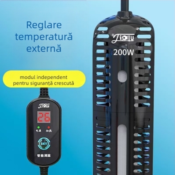 Bară de încălzire pentru acvariu cu afișaj digital, element de încălzire din cuarț, control automat al temperaturii, rezistent la explozie, acoperire de protecție