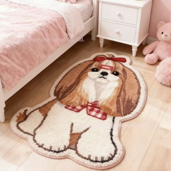 Covor pentru camera copiilor din cașmir artificial – animale drăguțe, formă neregulată, lavabil, potrivit pentru dormitor și sufragerie