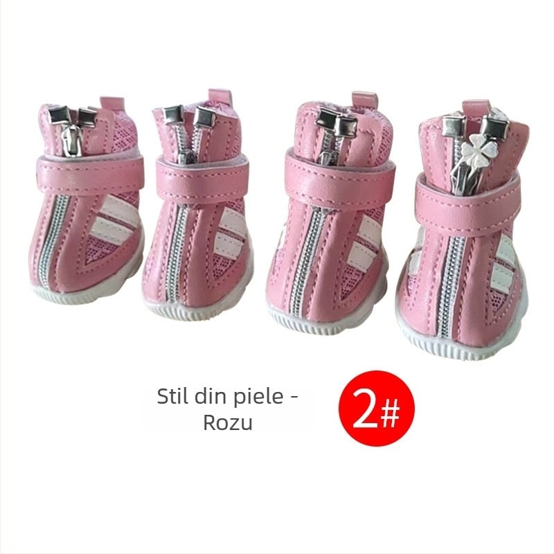 Pantofi pentru câini din piele sintetică, antiderapant și rezistent la uzură, stil relaxat