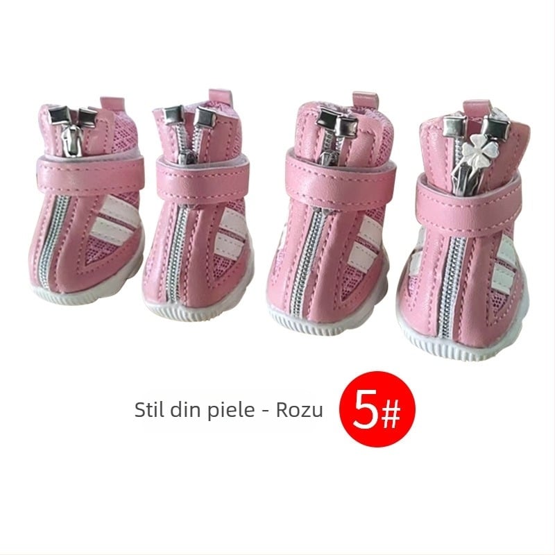 Pantofi pentru câini din piele sintetică, antiderapant și rezistent la uzură, stil relaxat