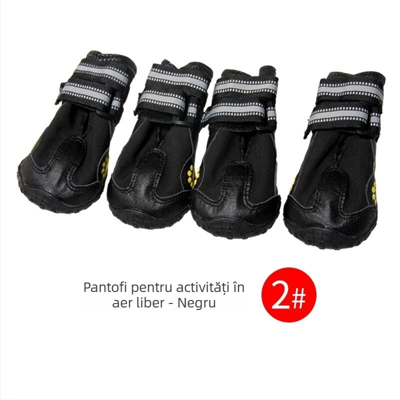 Pantofi pentru câini din piele sintetică, antiderapant și rezistent la uzură, stil relaxat
