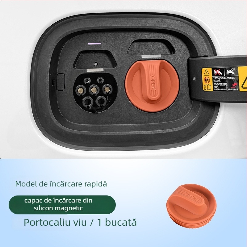 Capac magnetic pentru portul de încărcare, capac de praf din silicon, impermeabil pentru mașină