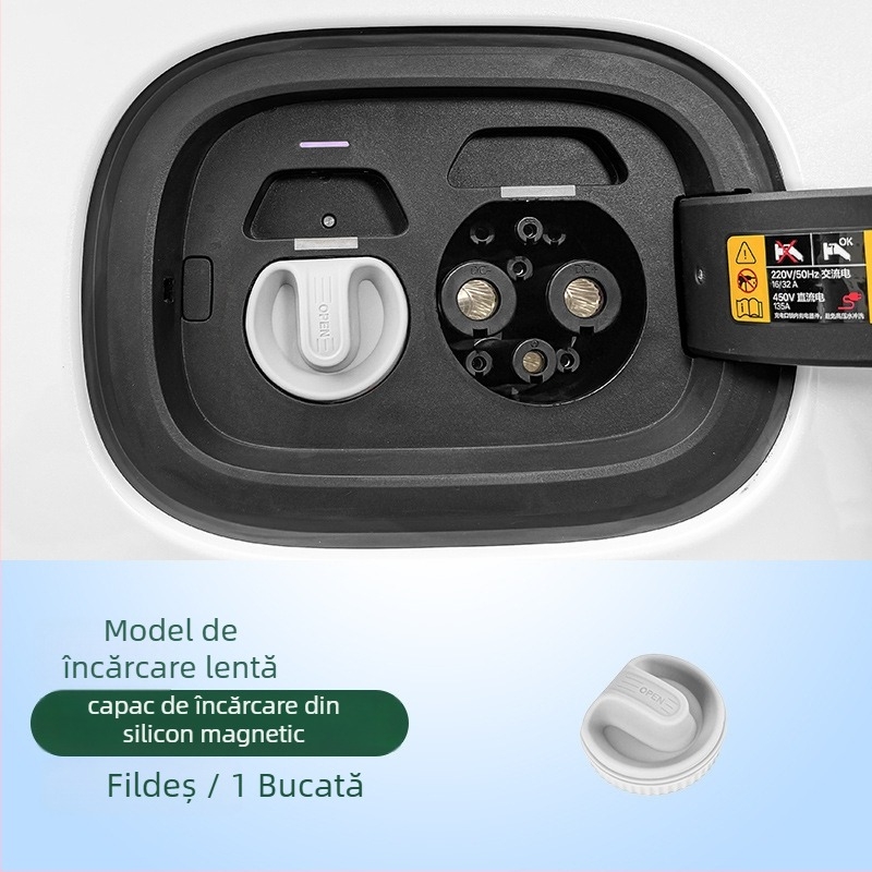 Capac magnetic pentru portul de încărcare, capac de praf din silicon, impermeabil pentru mașină