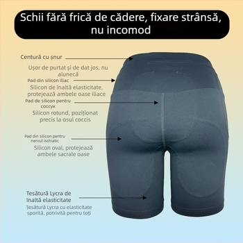 Protecție șold pentru schi – silicon moale, unisex, protecție internă, anti-cădere