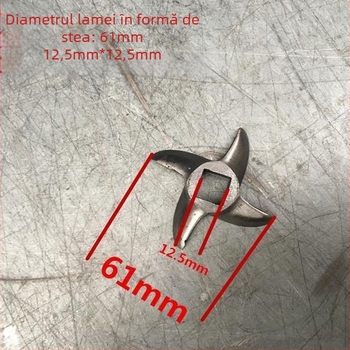 Măcinător de carne de birou cu lamă încrucișată, lamă Turtle-Back, ax pătrat, placă perforată, placă de ieșire a cărnii