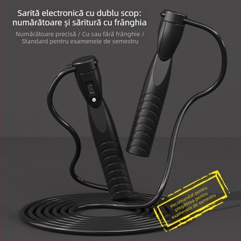 Sfoară de sărit cu numărător electronic și cronometru, material ABS, model Hx-2371, marcă Hx, pentru adulți