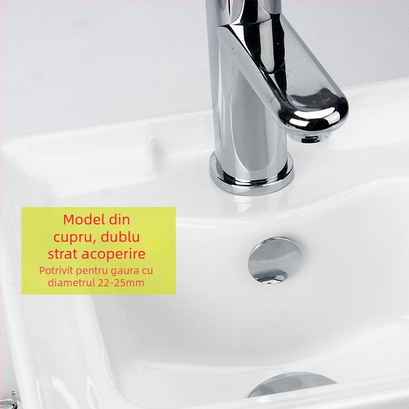 Capac decorativ pentru preaplinul chiuvetei – ABS plastic, montaj prin apăsare, stil light luxury