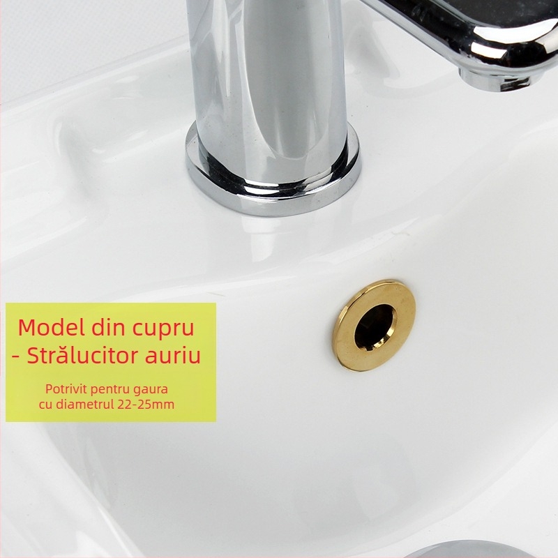 Capac decorativ pentru preaplinul chiuvetei – ABS plastic, montaj prin apăsare, stil light luxury