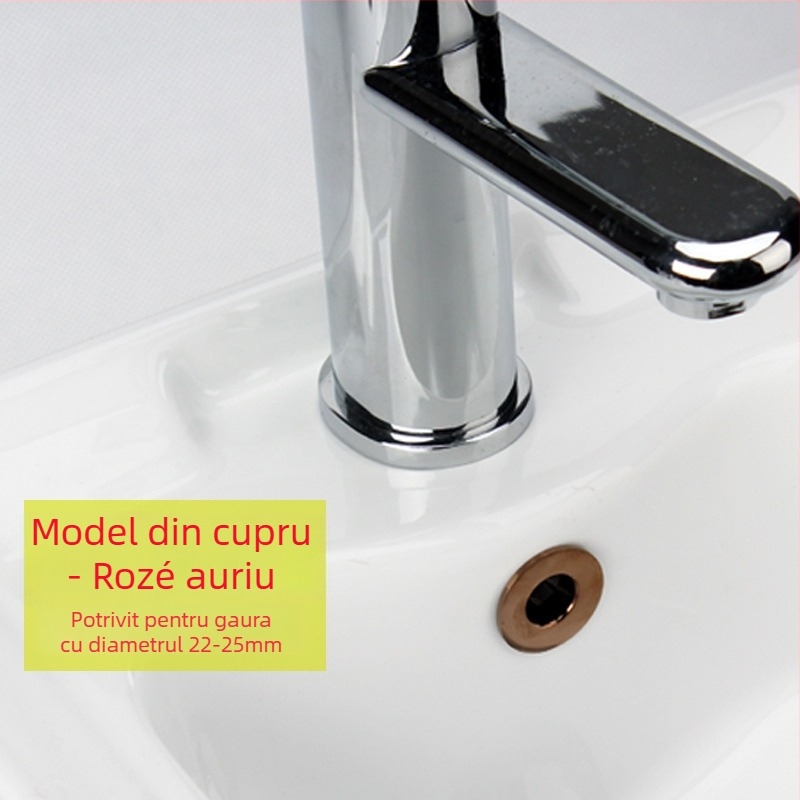 Capac decorativ pentru preaplinul chiuvetei – ABS plastic, montaj prin apăsare, stil light luxury