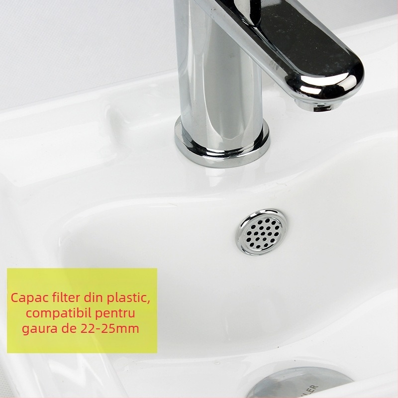 Capac decorativ pentru preaplinul chiuvetei – ABS plastic, montaj prin apăsare, stil light luxury