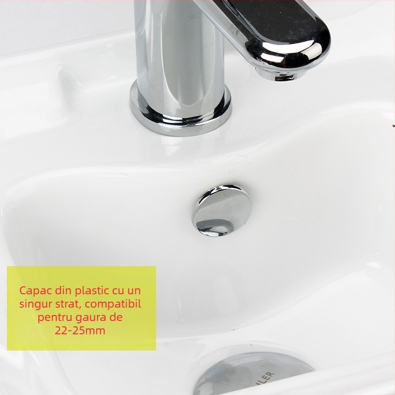 Capac decorativ pentru preaplinul chiuvetei – ABS plastic, montaj prin apăsare, stil light luxury