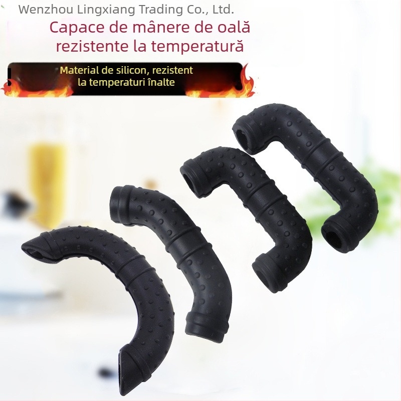 Capace din silicon pentru urechile oalei, izolație termică, pentru oale vechi cu două urechi și wok mare cu mâner cu clips, rezistente la temperaturi înalte