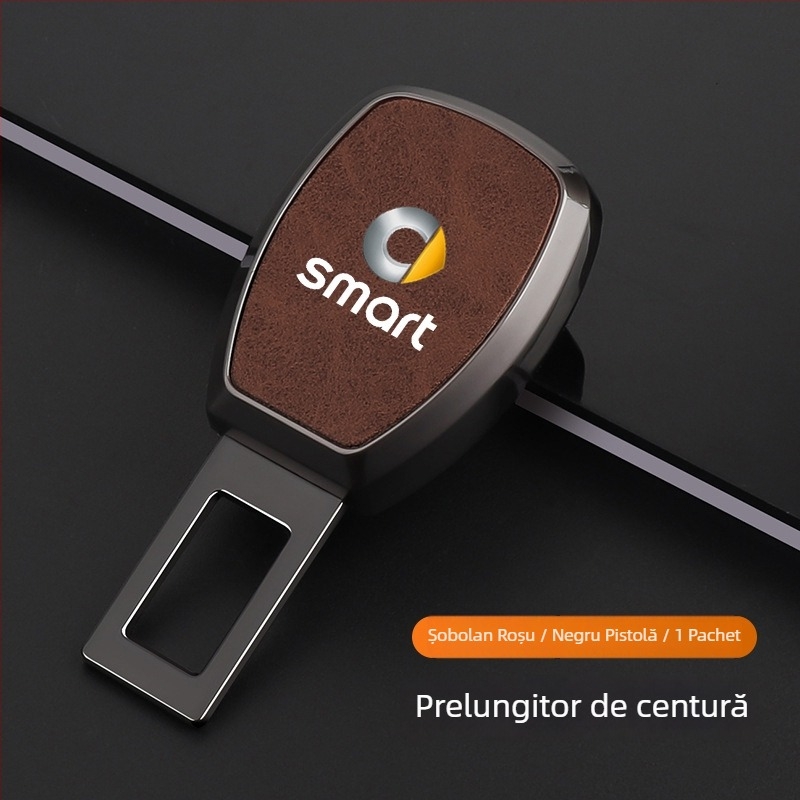 Extindere a curelei de siguranță pentru Smart Fortwo/ForTwo/ForFour – aliaj de zinc și piele, model: Smart safety belt extender