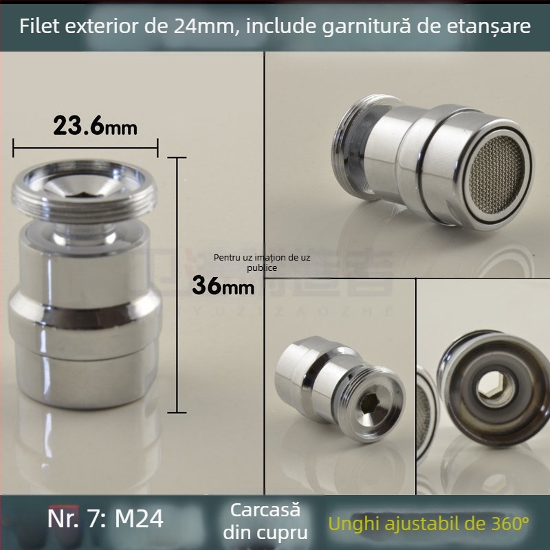 Aerator pentru robinet de bucătărie cu filtru din plasă internă pentru economisirea apei (Public Version)