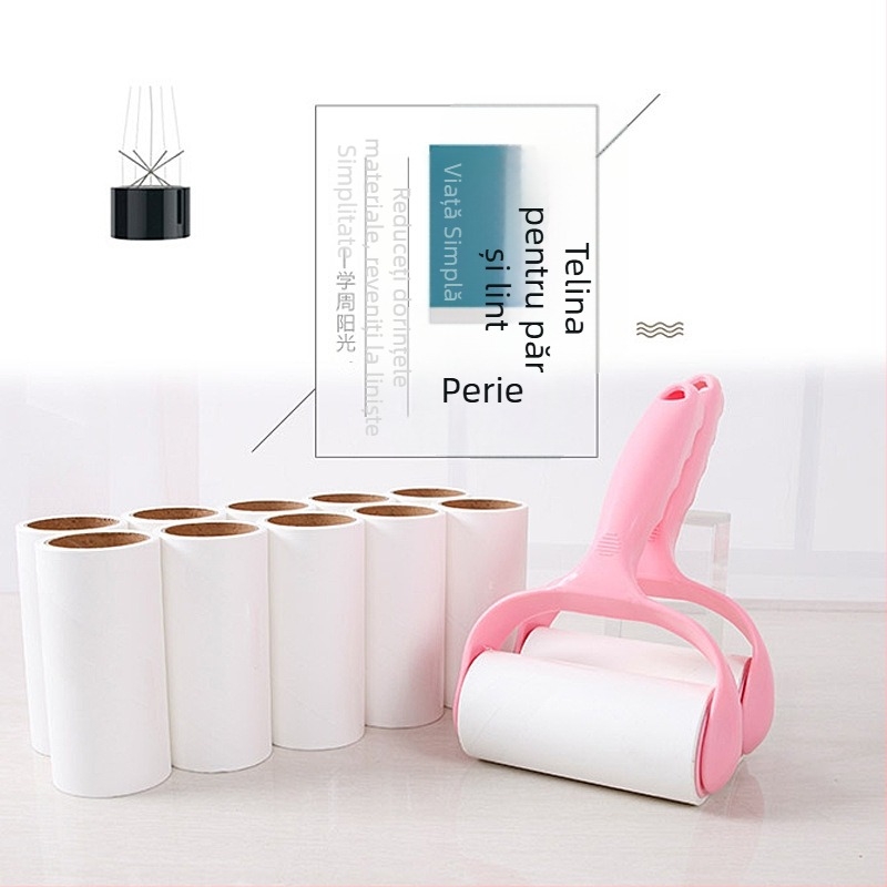 Guolin rulou de scame din plastic – rolă adezivă cu foi detașabile, pentru haine, eliminarea părului, design modern minimalist