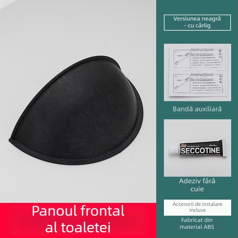 Paravan frontal anti-stropire pentru toaletă de tip squat, din plastic, instalare fără găuri, stil lux ușor