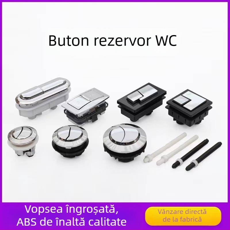 Buton de spălare pentru rezervorul de toaletă, universal, buton dublu, formă dreptunghiulară/ovală, model Qbrek4em