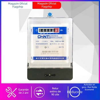 CHNT DDS666 Contor electronic de energie activă, monofazat, 220V, cu mai multe curenți nominali