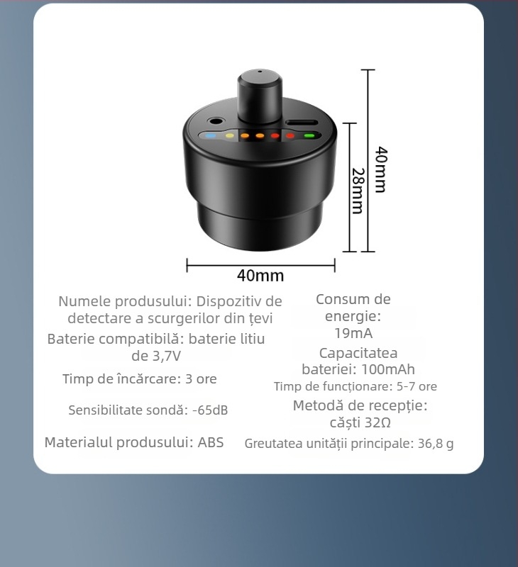 Detector de surse sonore F03 pentru ascultare, detectarea scurgerilor și captarea sunetului