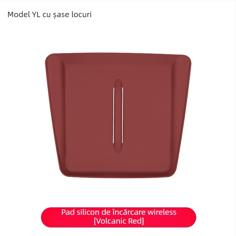 Pad din silicon pentru încărcare wireless în consola centrală Tesla Model Y/Model 3 – anti-derapare, etichetă decorativă