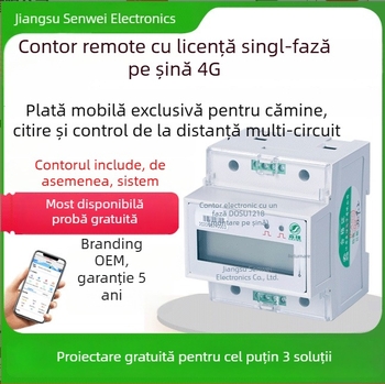 Contor inteligent monofazat, cu două circuite, destinat uzului școlar, cu recunoaștere a încărcăturilor dăunătoare și monitorizare a măsurării, control de la distanță prin 4G/WiFi