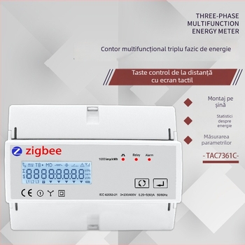 Tac7361C Contor trifazat multifuncțional montat pe șină, inteligent, Zigbee, 230 VAC