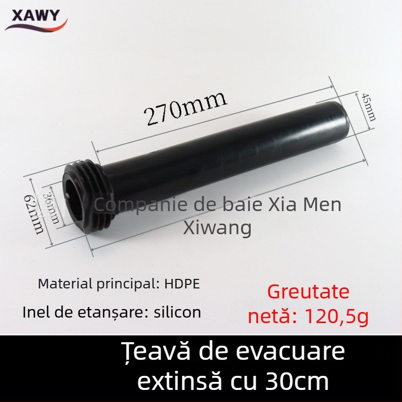 Set de fitinguri pentru toaletă cu montaj pe perete – rezervor ascuns; PVC, silicon, PE; pentru canalizare; turnare prin matriță