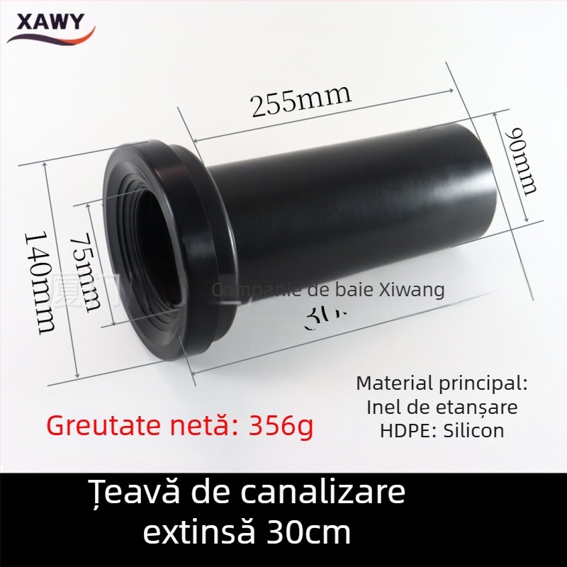 Set de fitinguri pentru toaletă cu montaj pe perete – rezervor ascuns; PVC, silicon, PE; pentru canalizare; turnare prin matriță