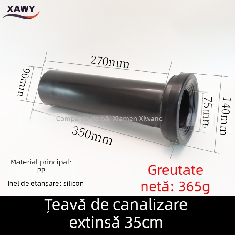 Set de fitinguri pentru toaletă cu montaj pe perete – rezervor ascuns; PVC, silicon, PE; pentru canalizare; turnare prin matriță