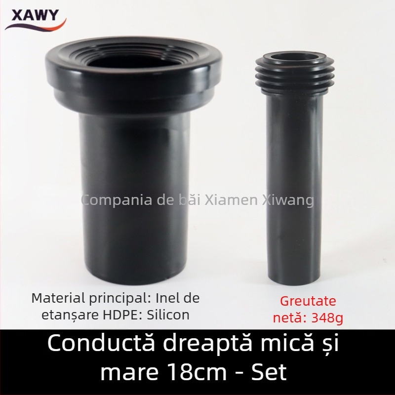 Set de fitinguri pentru toaletă cu montaj pe perete – rezervor ascuns; PVC, silicon, PE; pentru canalizare; turnare prin matriță