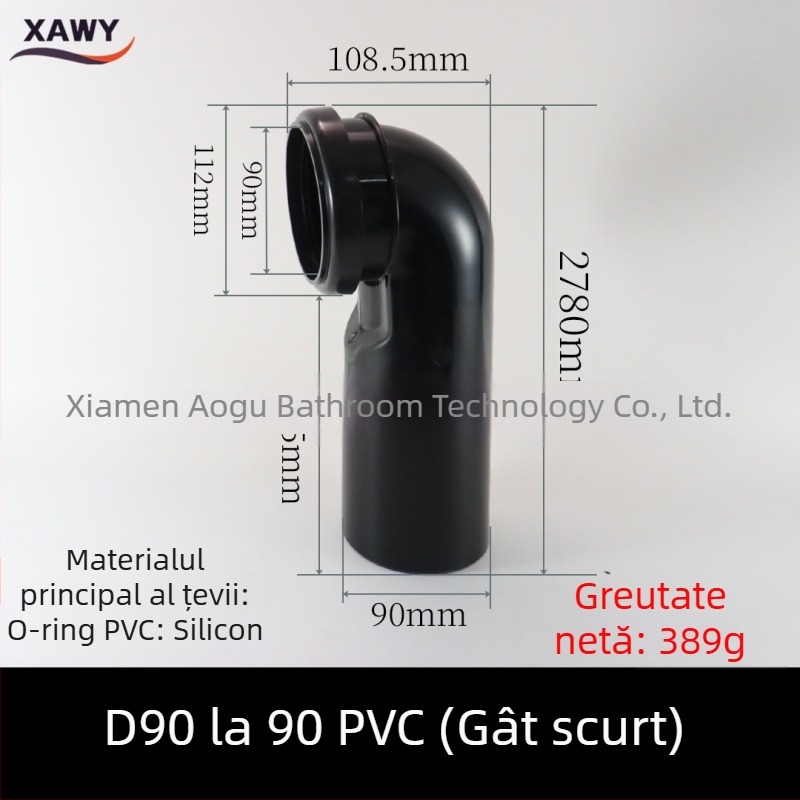 Set de fitinguri pentru toaletă cu montaj pe perete – rezervor ascuns; PVC, silicon, PE; pentru canalizare; turnare prin matriță