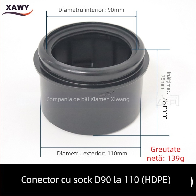 Set de fitinguri pentru toaletă cu montaj pe perete – rezervor ascuns; PVC, silicon, PE; pentru canalizare; turnare prin matriță