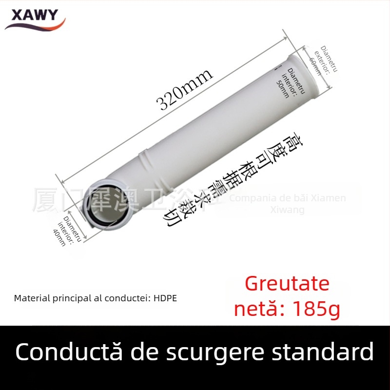 Set de fitinguri pentru toaletă cu montaj pe perete – rezervor ascuns; PVC, silicon, PE; pentru canalizare; turnare prin matriță