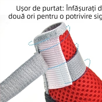 PETSOO Pantofi pentru Câini – Pentru exterior, Plasă respirabilă, Poliester, Talpă antiderapantă și rezistentă la uzură