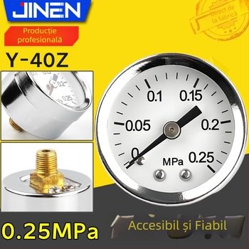 Manometru de presiune de precizie, model Y-40Z/0.25MPa, interval de măsurare 0–0.25 MPa, acuratețe 1.6, filet extern 1/8"