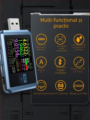 Detector USB DC încărcător și ampermetru pentru testarea puterii de încărcare rapidă, model Fnb48p