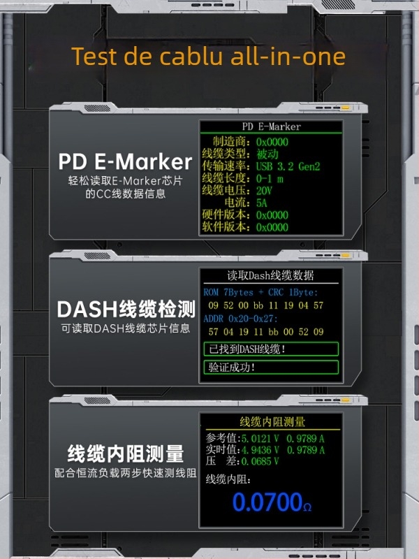 Detector USB DC încărcător și ampermetru pentru testarea puterii de încărcare rapidă, model Fnb48p
