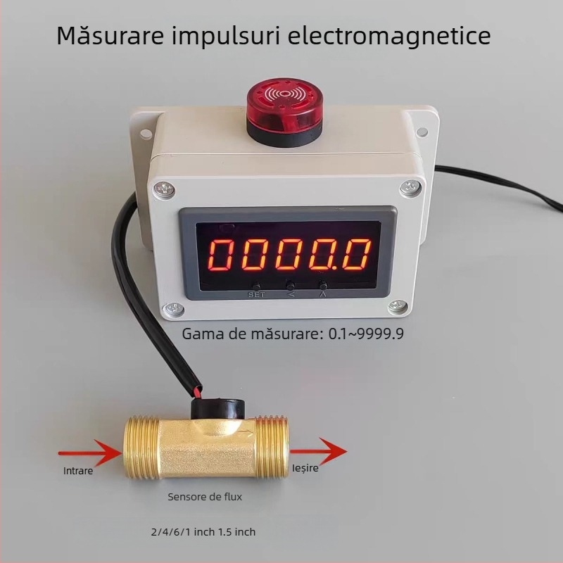 Alarmă de flux a apei și detector de debit pentru conducte de lichide, interval de măsură 36–4200 L/h