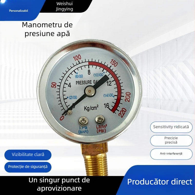 Manometru vacuum Y-40, Weishui jingying, conectare filet, personalizare disponibilă.