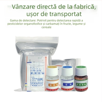 Detector pentru reziduuri de pesticide sub formă de pulbere uscată; detectează reziduuri organofosfatice și carbamate în fructe și legume; model: Pesticide Residue Reagent Dry Powder.