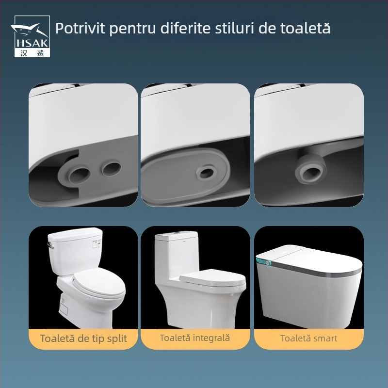 Inel de etanșare pentru flanșă de toaletă; anti miros și anti scurgeri; garnitură adezivă îngroșată; material: adeziv nano/gumă; stil: modern minimalist.
