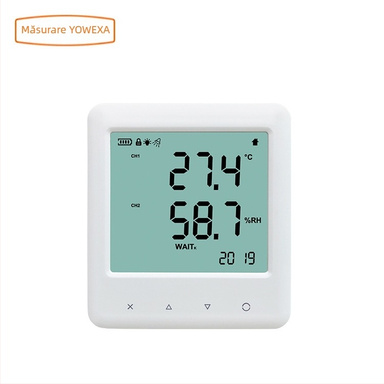 Termohigrometru Yem-20/20L cu ecran mare, afișaj digital pentru monitorizarea precisă a temperaturii și umidității din mediul interior; alimentare cu 3 baterii AAA; potrivit pentru centre comerciale, spitale, restaurante, școli și locuințe.