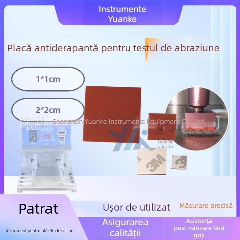 Fișă de fixare pentru tester de abraziune cu lână de oțel și placă pătrată din silicon antiderapant, model YK-FKD1*1CM/2*2CM