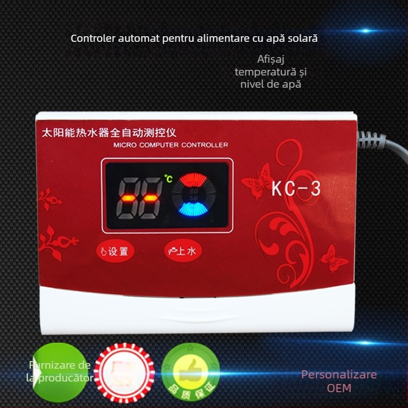 Controler pentru încălzitor solar de apă cu alimentare automată, afișaj LCD pentru temperatura apei și nivelul apei, model KC-3