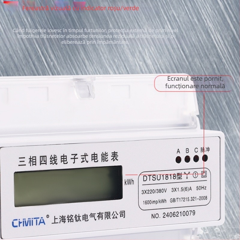 Măsurător electronic de energie trifazat, cu patru fire, 3VA1, compatibil cu contor multifuncțional de tensiune, curent și putere