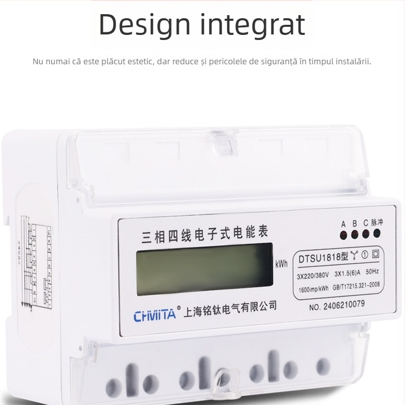 Măsurător electronic de energie trifazat, cu patru fire, 3VA1, compatibil cu contor multifuncțional de tensiune, curent și putere